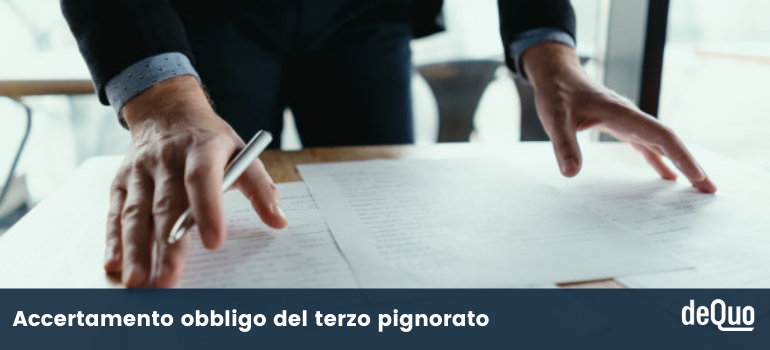 accertamento obbligo terzo pignorato