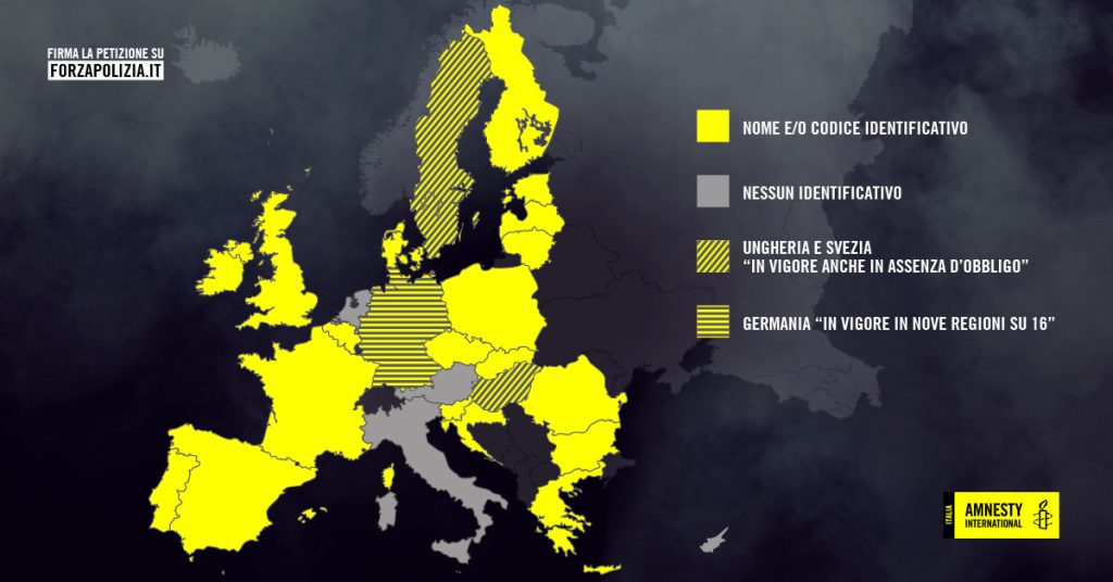 codici identificativi agenti di polizia in europa